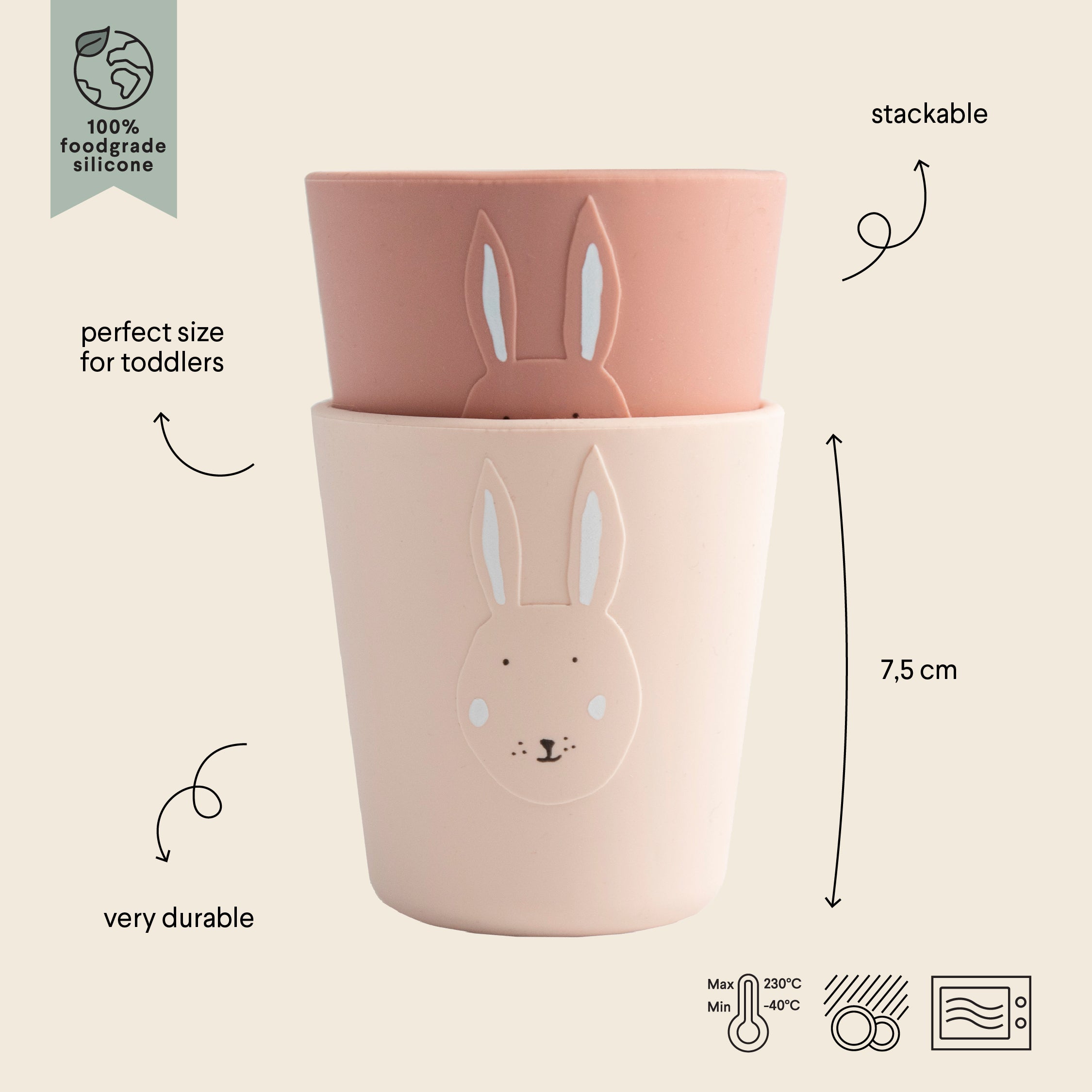 Bicchieri in silicone 2 pezzi - Mrs. Rabbit